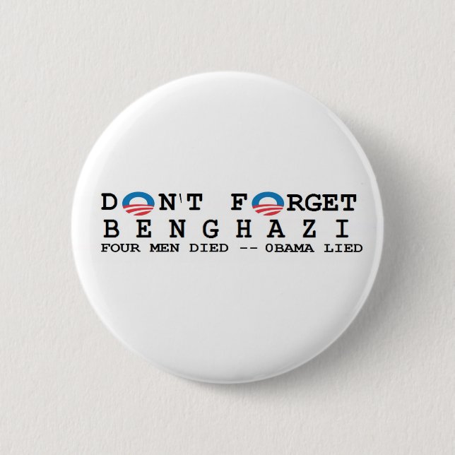Antiobama: Nicht tun Forget/BENGHAZI. 4 STARB Button (Vorderseite)