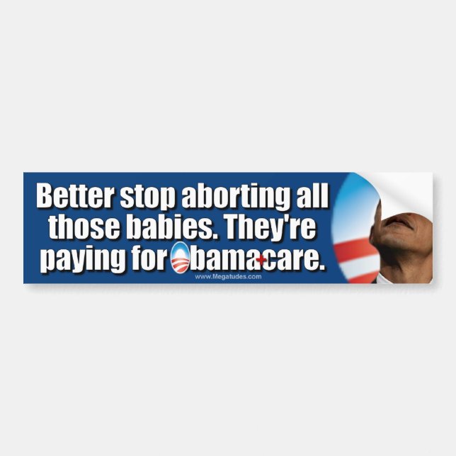 AntiObamaCare: Verbessern Sie Endabtreibungen Autoaufkleber (Vorne)