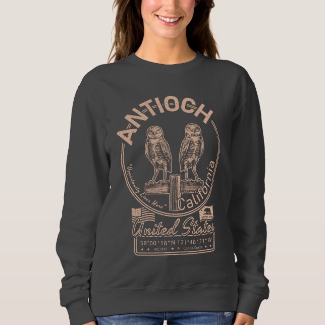 ANTIOCH KALIFORNIEN VINTAG - BURROWING OWL SWEATSHIRT (Vorderseite)