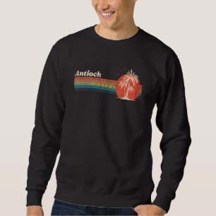 Antioch Vintag Sunset 80er Palm Trees Retro Vacati Sweatshirt