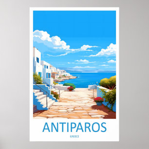 Antiparos Vintage Reiseplakat Ski Nationalpark Poster