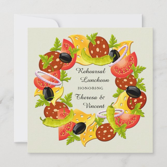 Antipasto-Kranz-Mittagessen-Einladung Einladung (Vorderseite)