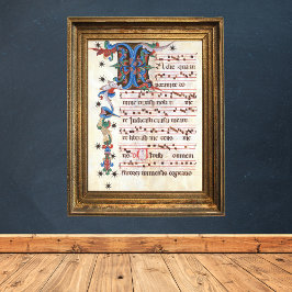 Antiphon Gregoriant Chant Mittelalterliches Manusk Poster