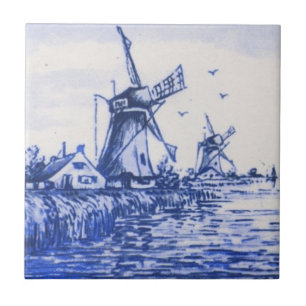 Antiquariat Repro Blue Delft Niederländisch Windmi Fliese