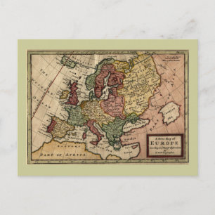 Antiquarische Europakarte von 1721 von Herman Moll Postkarte