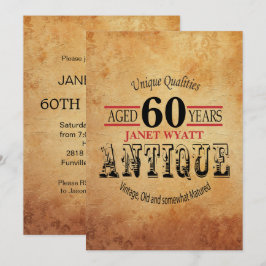 Antique 00. Geburtstag Einladung