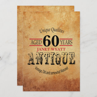 Antique 00. Geburtstag Einladung