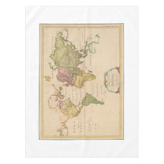 Antique 1783 Zoologique Monde carte nappe