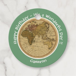 Antique 1786 Eastern Hemisphäre Karte Themenpartei Geschenkanhänger
