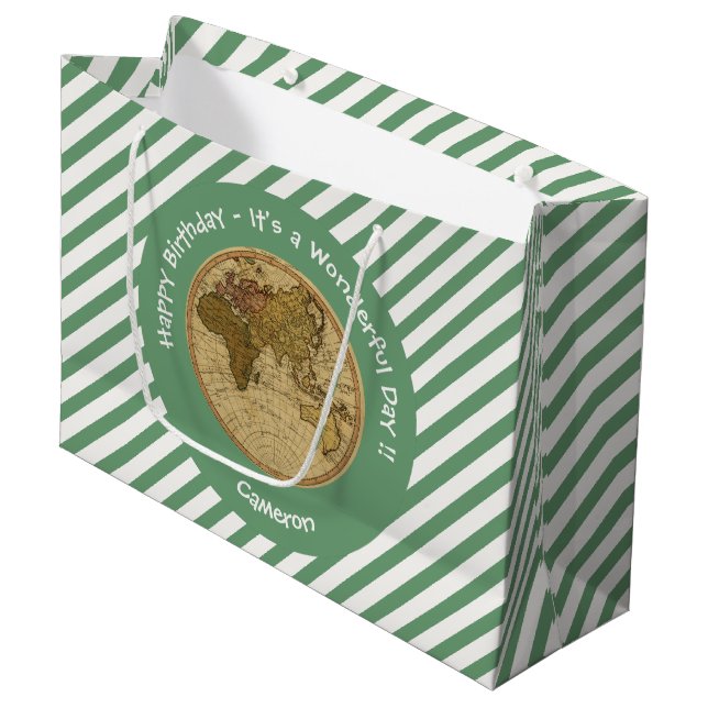Antique 1786 Eastern Hemisphäre Karte Themenpartei Große Geschenktüte (Vorderseite Schrägansicht)