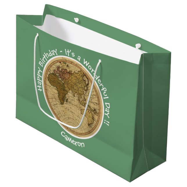 Antique 1786 Eastern Hemisphäre Karte Themenpartei Große Geschenktüte (Vorderseite Schrägansicht)