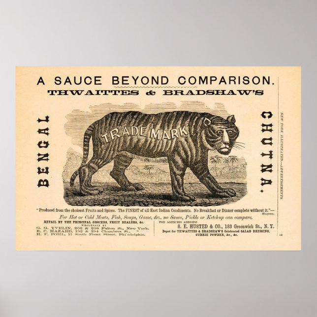 Antique 1869 würzige Soße und Poster (Vorne)