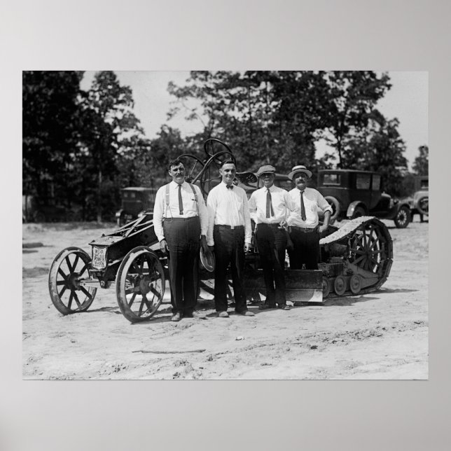 Antique 1920s  Road Construction Equipment Poster (Vorne)