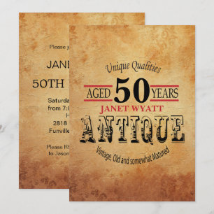 Antique 50e anniversaire Invitation