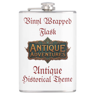 Antique Adventures Typografy Art Zeitlos - Flachmann
