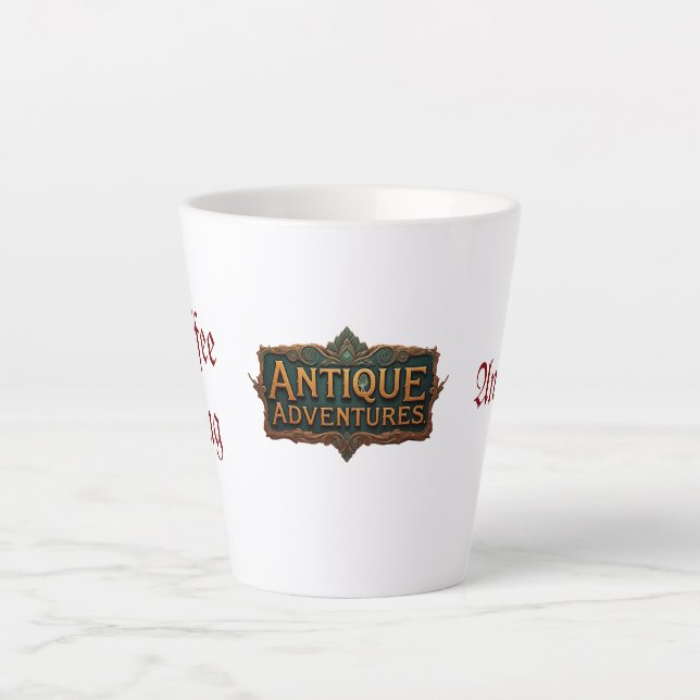 Antique Adventures Typografy Art Zeitlos - Milchtasse (Vorderseite)