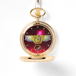 ANTIQUE ÄGYPTISCHE WINGED SCARAB/CORNUCOPIA JEWEL ARMBANDUHR