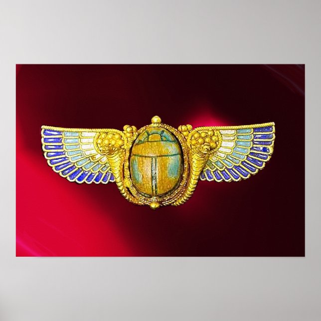 ANTIQUE ÄGYPTISCHE WINGED SCARAB/CORNUCOPIA JEWEL POSTER (Vorne)
