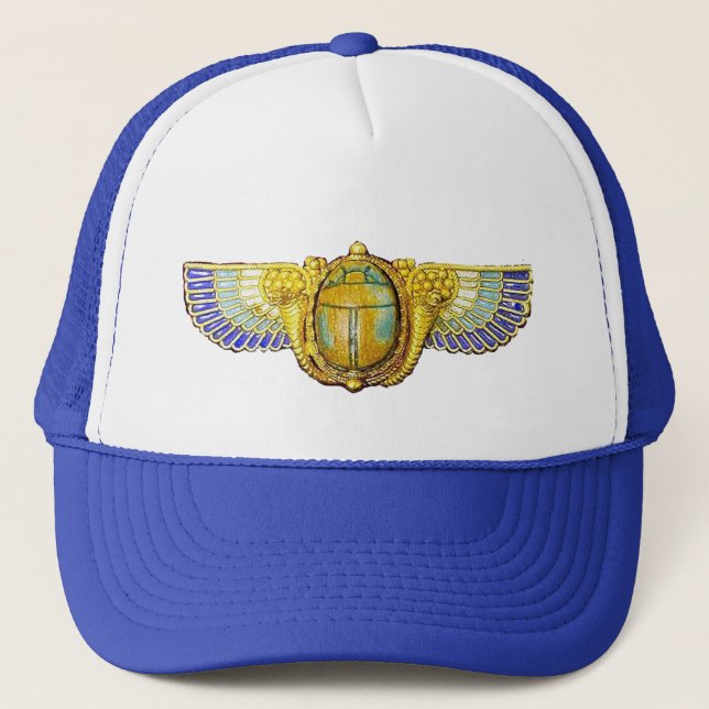 ANTIQUE ÄGYPTISCHE WINGED SCARAB/CORNUCOPIA JEWEL TRUCKERKAPPE (Vorderseite)