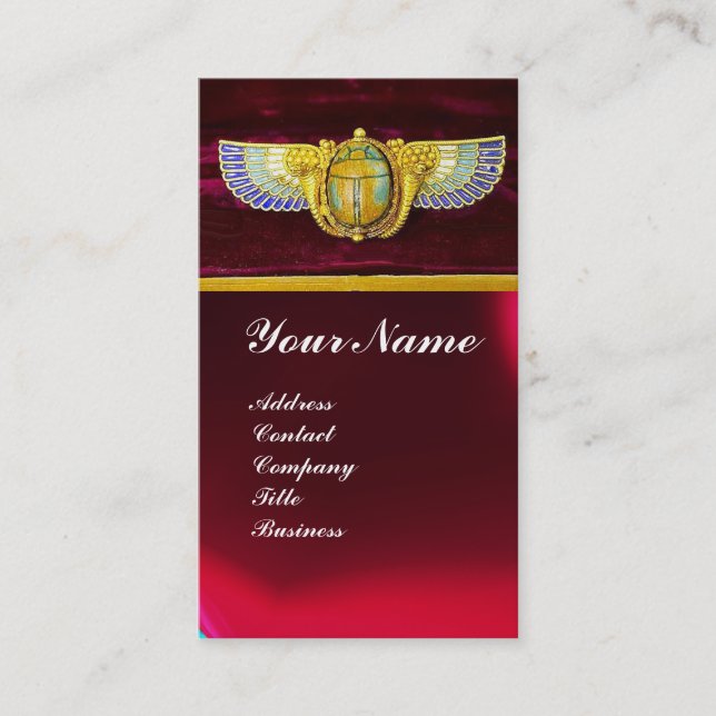 ANTIQUE ÄGYPTISCHE WINGED SCARAB/CORNUCOPIA JEWEL VISITENKARTE (Vorderseite)