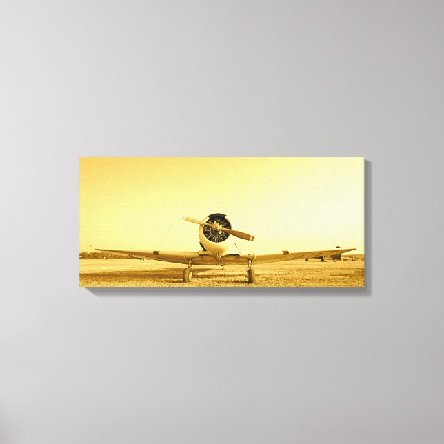 Antique Ailes d'avion Sepia toile enveloppée (Recto)