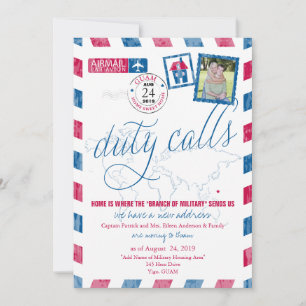 Antique Airmail Militaire Guam Moving Faire-part