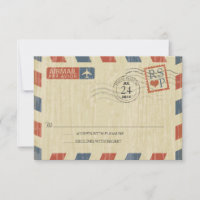 Antique Airmail Wedding RSVP