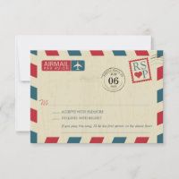 Antique Airmail Wedding RSVP