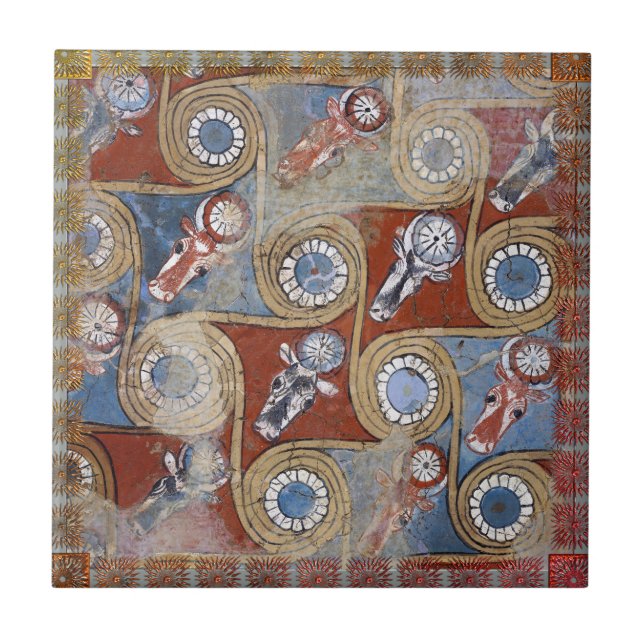 Antique Amenhotep Ägyptisch Blue Gray Fliese (Vorderseite)