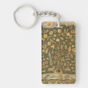 Antique anglais broderie au point d'aiguille Arbre