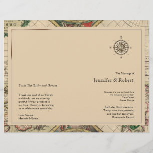 Antique Antique Vieux Monde Programme de mariage