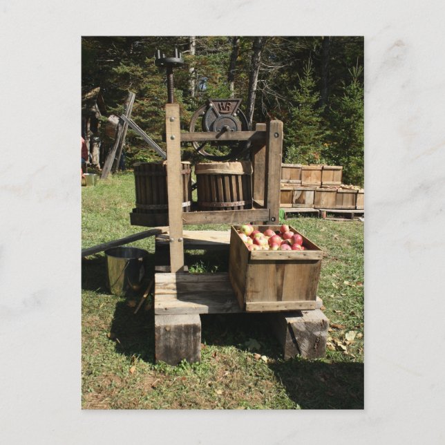 Antique Apple Cider Press Postkarte (Vorderseite)