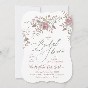 Antique Aquarelle Rose nuptiale douche Invitation