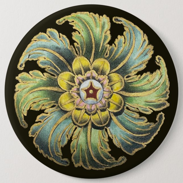 Antique Architectural Rosette Nr. 1 Button (Vorderseite)