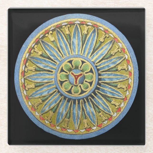 Antique Architectural Rosette Nr. 2 Glasuntersetzer (Vorderseite)