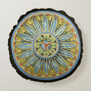 Antique Architectural Rosette Nr. 2 Rundes Kissen