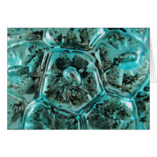 Antique Art Glass Aqua Aquamarin Blue Jewel Musche
