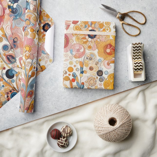 Antique Art Nouveau Style Feine Malerei Geschenkpapier (Kunsthandwerk)