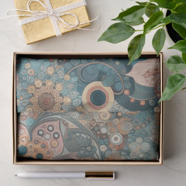 Antique Art Nouveau Style Feine Malerei Seidenpapier (Geschenk)