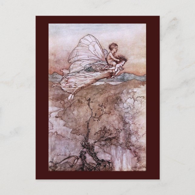 Antique Arthur Rackham Fairy Illustration Postkarte (Vorderseite)