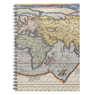 Antique Asia Africa Karte Notizblock