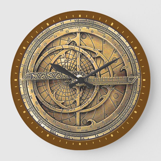 Antique Astrolabe 2 Große Wanduhr (Vorderseite)