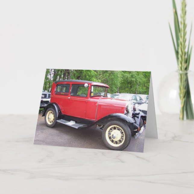 ANTIQUE AUTO BIRTHDAY CARD KARTE (Vorderseite)