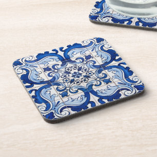 Antique Azulejo Tile Blumenmuster Untersetzer