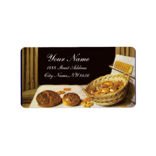 ANTIQUE BAKER BAKERY BREAD SHOP ADRESSAUFKLEBER