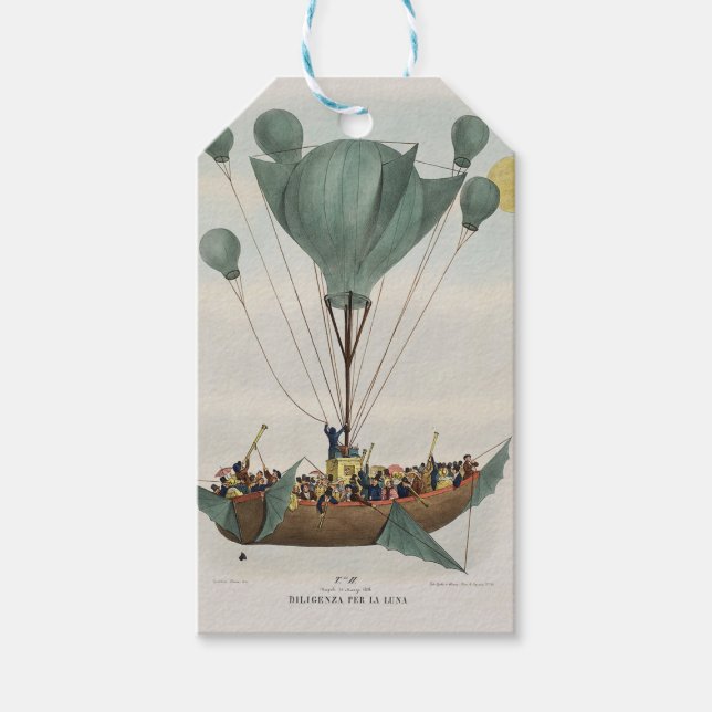 Antique Balloon Air Ship Artwork Geschenkanhänger (Vorderseite)