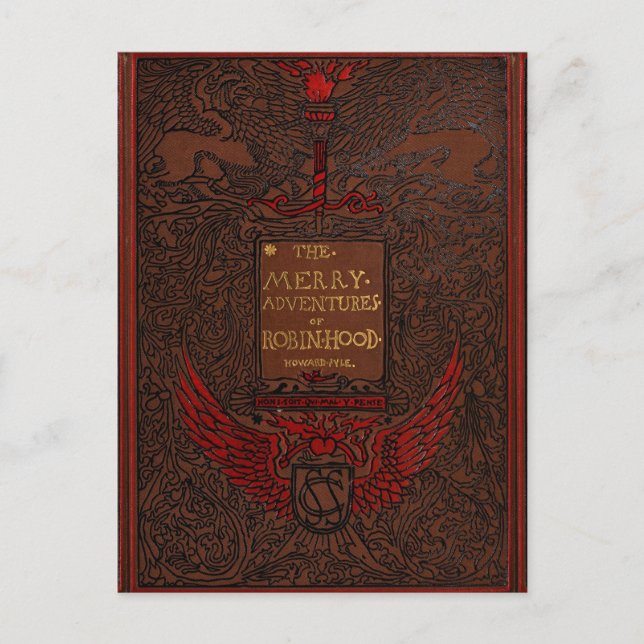Antique Binding Robin Hood Book Cover Postkarte (Vorderseite)