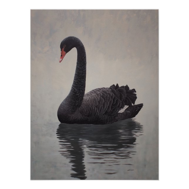 Antique Black Swan Art Print Poster (Vorderseite)
