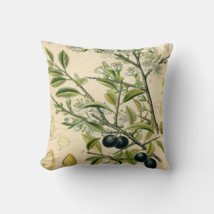 Antique Blackthorn Botanische Print Blume Berry Kissen