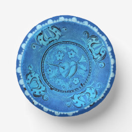 Antique Blue Glass Romantic Heart Imitats China Pappteller